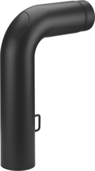Rundbogen 90° lang, mit Tür, schwarz-metallic (UHT), , Ø 150 mm