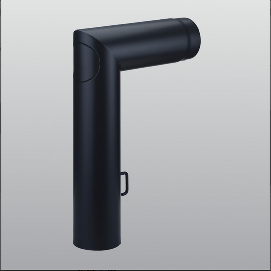 Winkelbogen 90° lang, mit Tür, schwarz-metallic (UHT), , Ø 150 mm